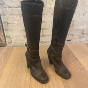 Miu Miu tall heeled brown leather boots size 36.5